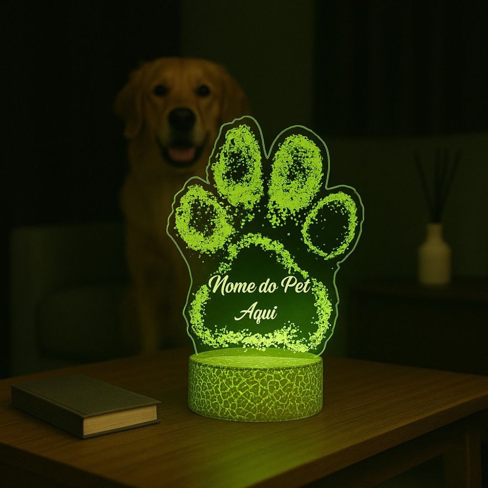 Luminária de Led - Patinha de Pet Personalizada