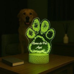 Luminária de Led - Patinha de Pet Personalizada