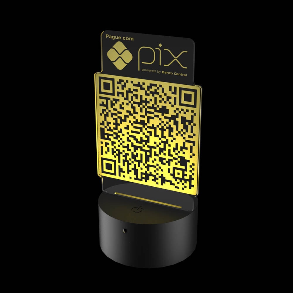 Luminária de Led - Personalizada com QR Code PIX Luminária de Led - Personalizada com QR Code PIX