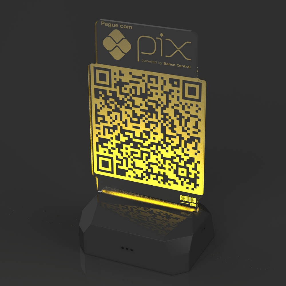 Luminária de Led - Personalizada com QR Code PIX - Acrílico Store
