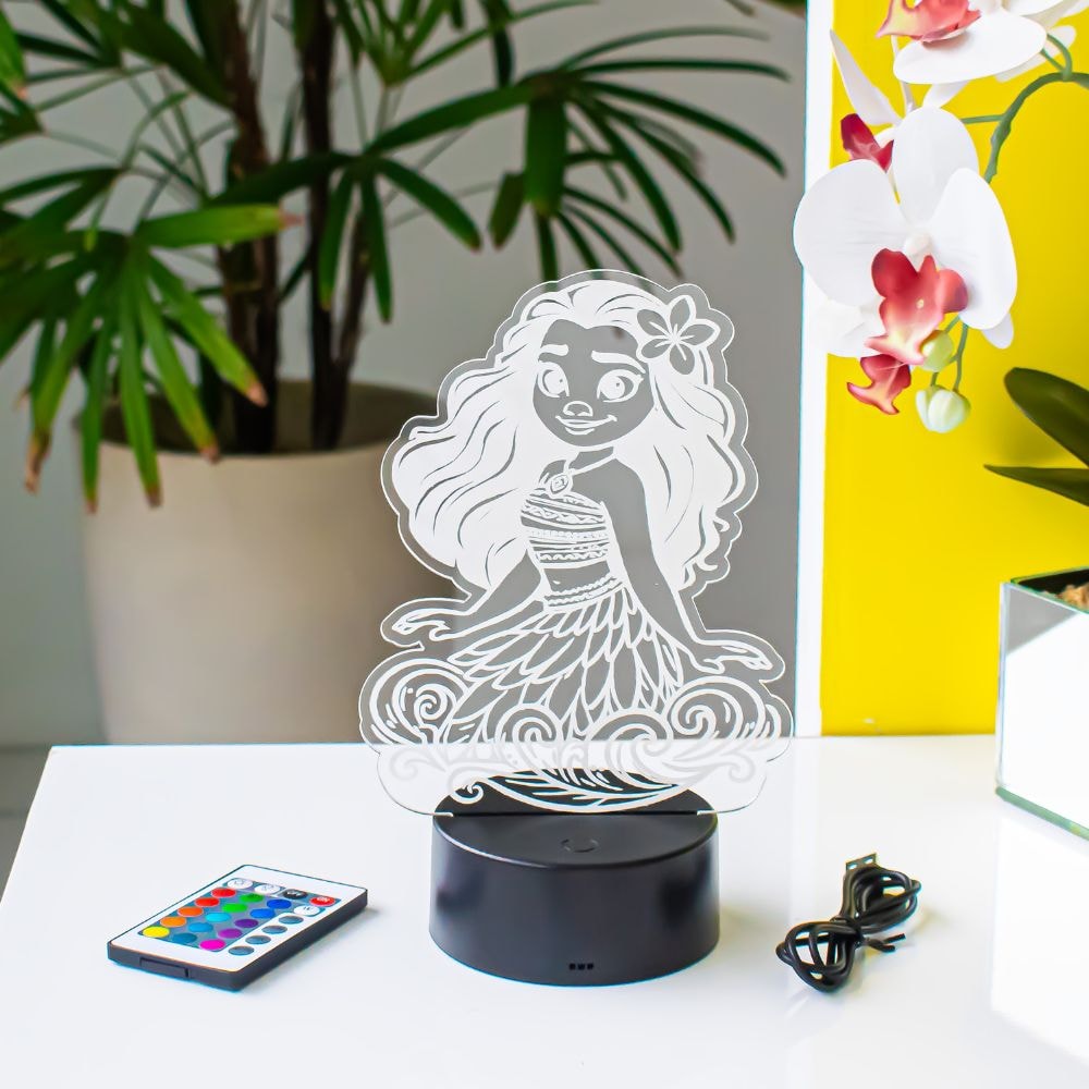 Luminária de Led - Princesa Moana Luminária de Led - Princesa Moana