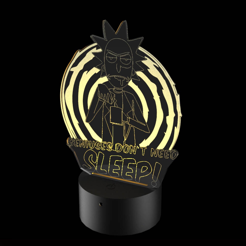 Luminária de Led - Rick e Morty Gênios Não Dormem Luminária de Led - Rick e Morty Gênios Não Dormem