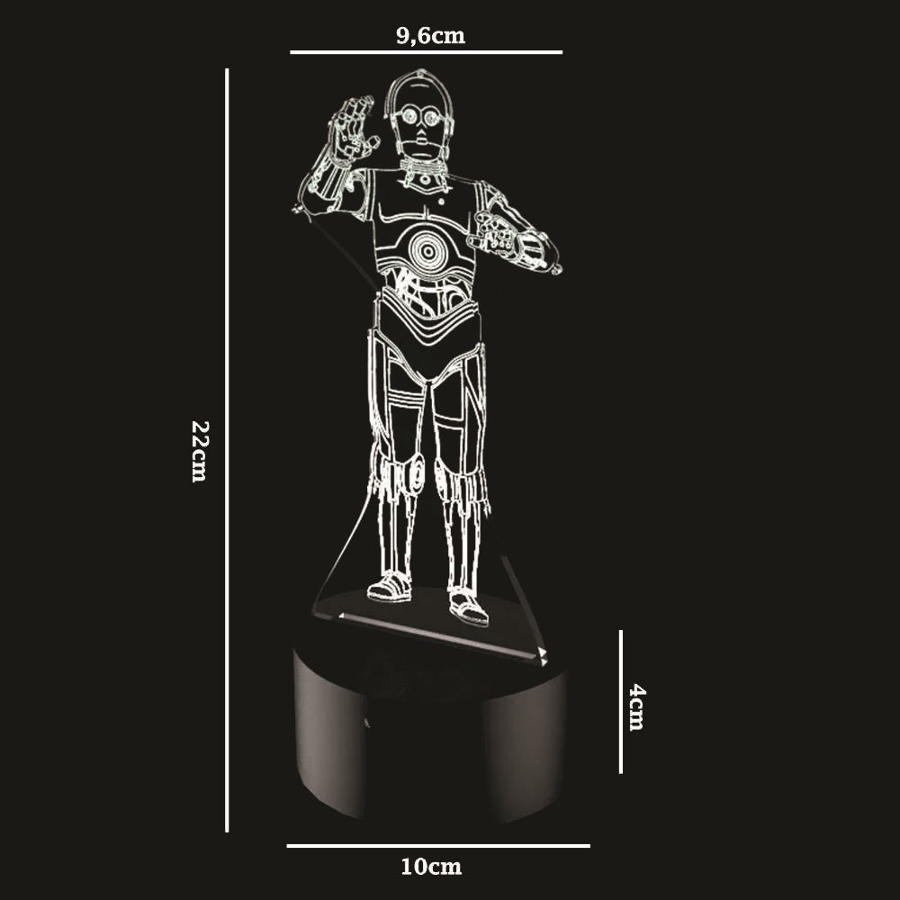 Luminária de Led - Robô C-3PO Star Wars