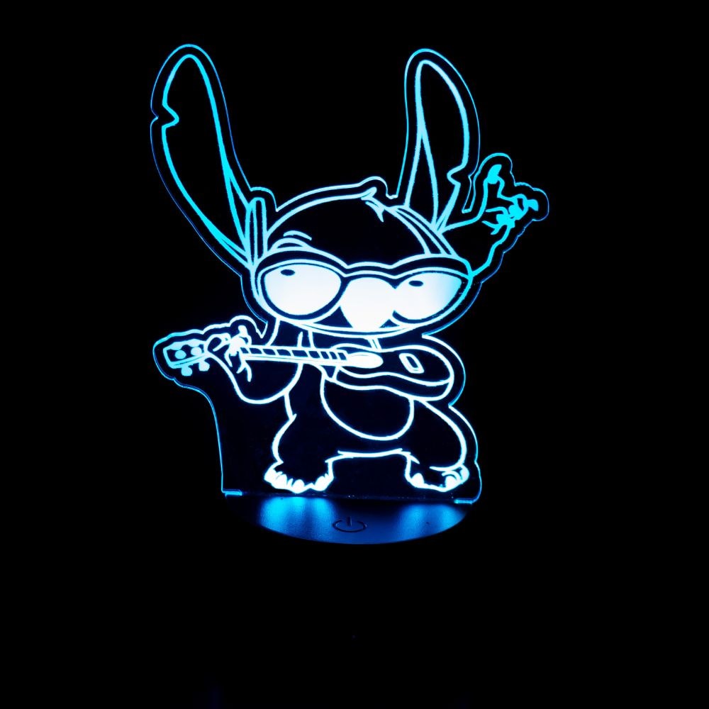 Luminária de Led - Stitch e Ukulele