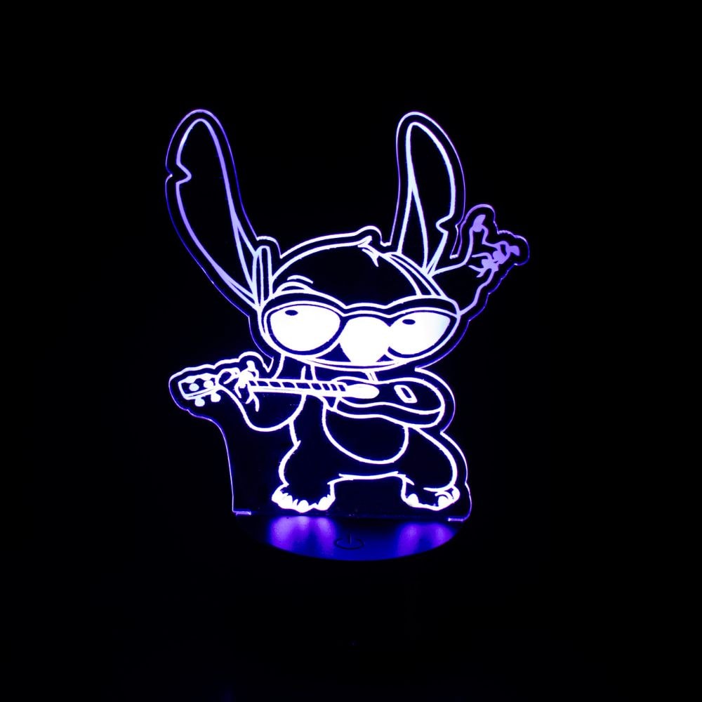 Luminária de Led - Stitch e Ukulele
