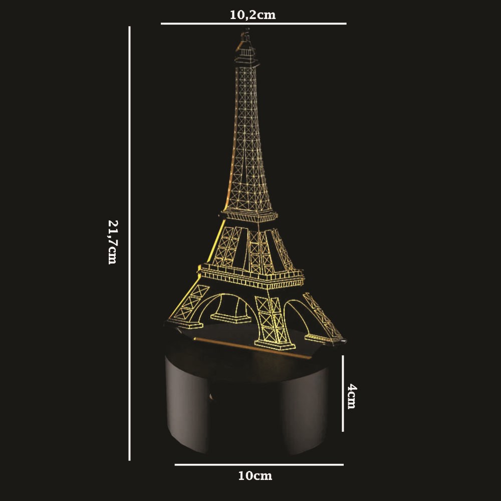 Luminária de Led - Torre Eiffel