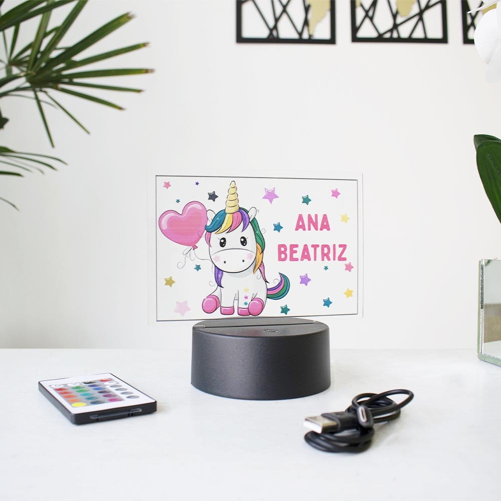 Luminária de Led - Unicórnio Estrela Luminária de Led - Unicórnio Estrela