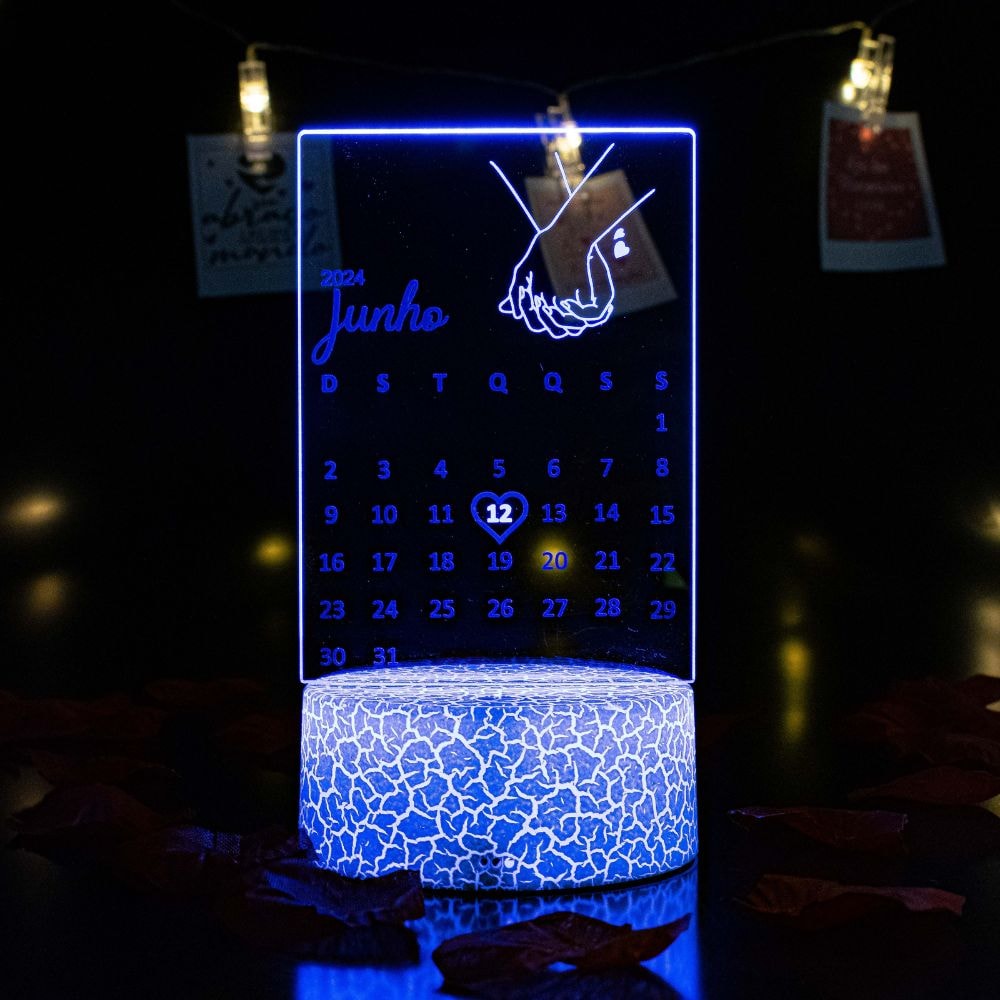 Luminária de Led – Data Especial para Casal Luminária de Led – Data Especial para Casal
