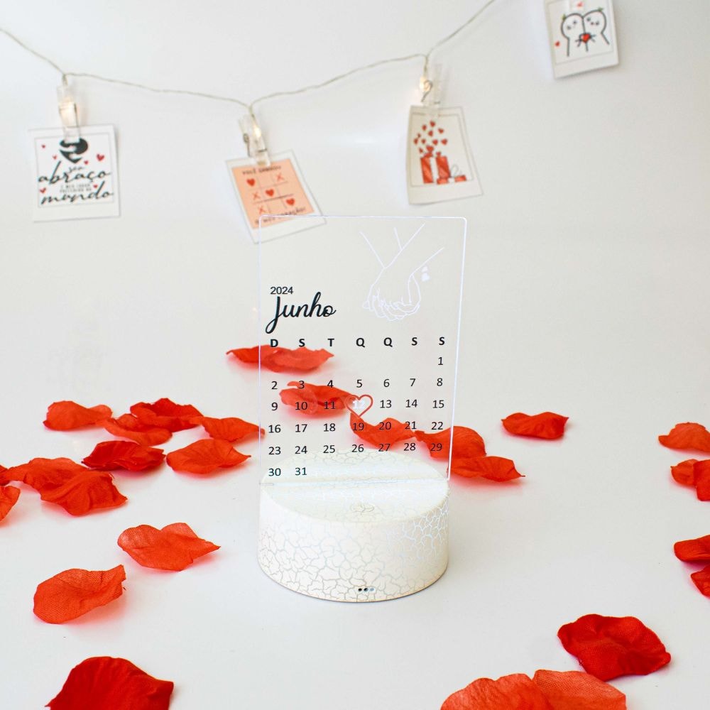 Luminária de Led – Data Especial para Casal Luminária de Led – Data Especial para Casal