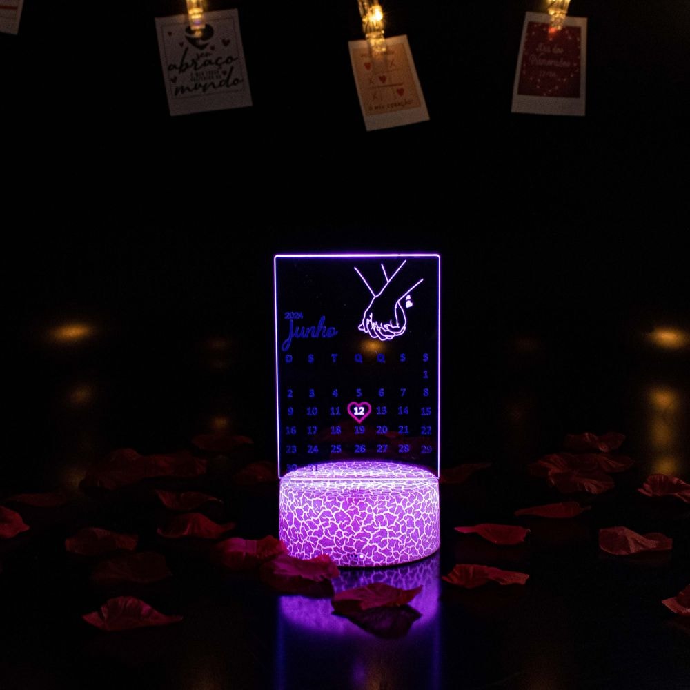 Luminária de Led – Data Especial para Casal Luminária de Led – Data Especial para Casal