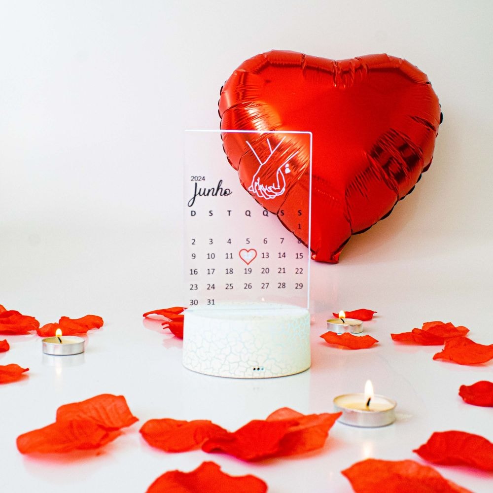 Luminária de Led – Data Especial para Casal Luminária de Led – Data Especial para Casal