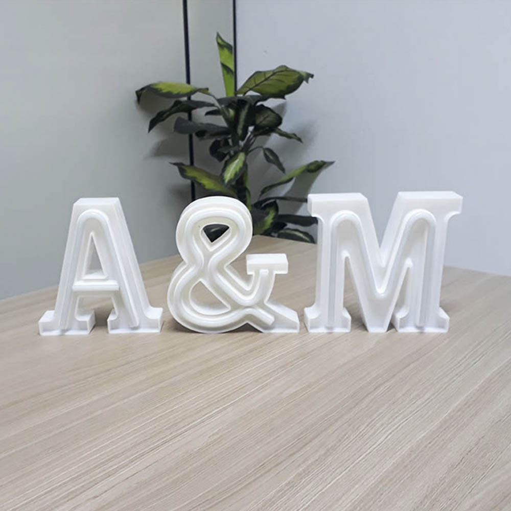 Luminária Letra Decorativa de Led Iniciais do nome Acrílico Store