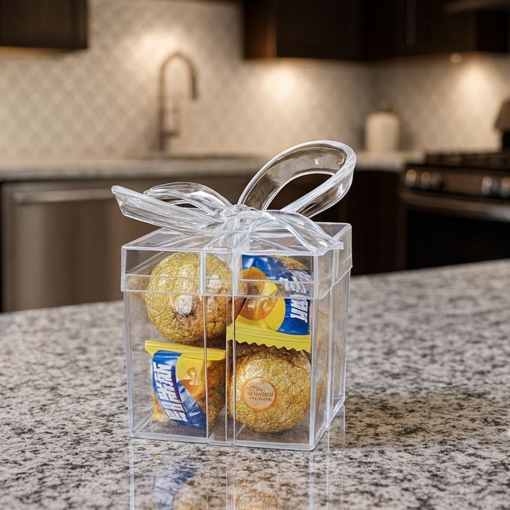 Mini Caixa Quadrada em Acrílico Cristal