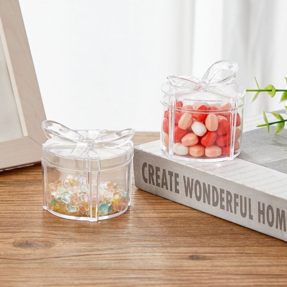 Mini Caixa Redonda em Acrílico Cristal