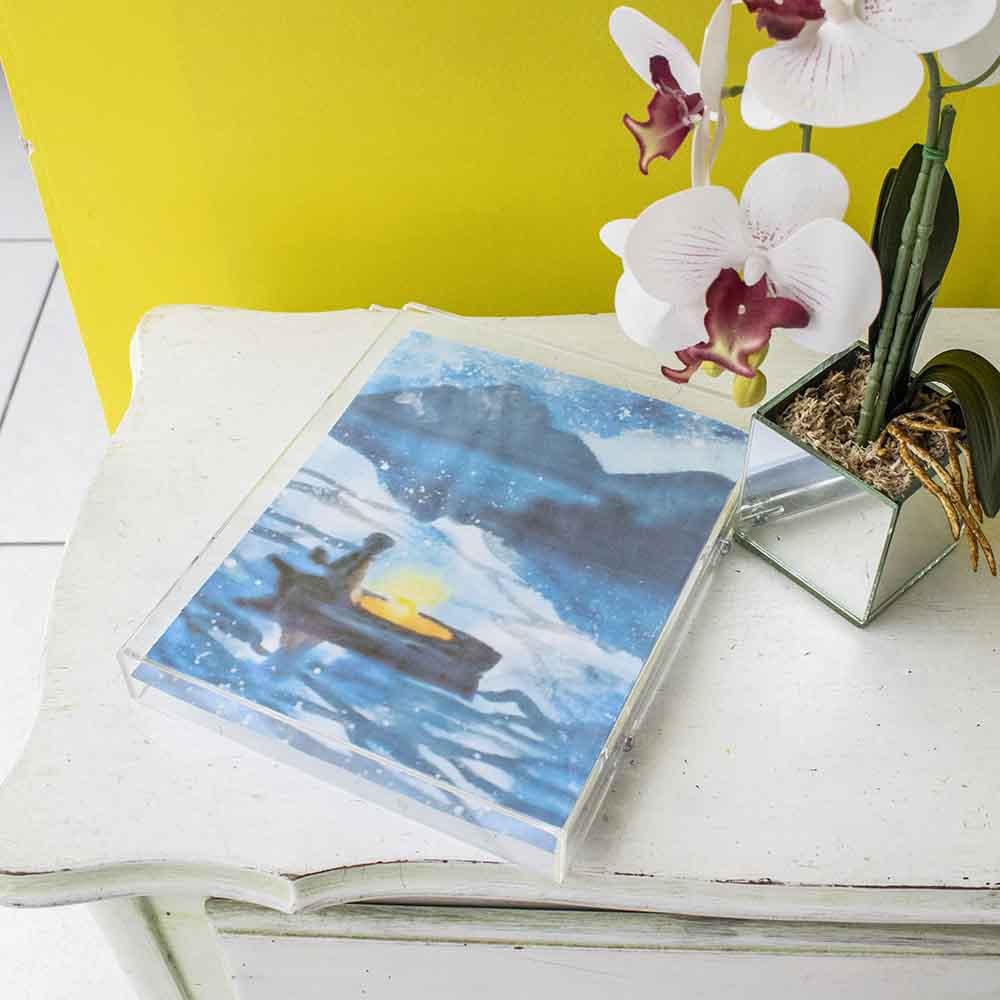 Moldura Caixa de Acrílico Cristal 26x26cm