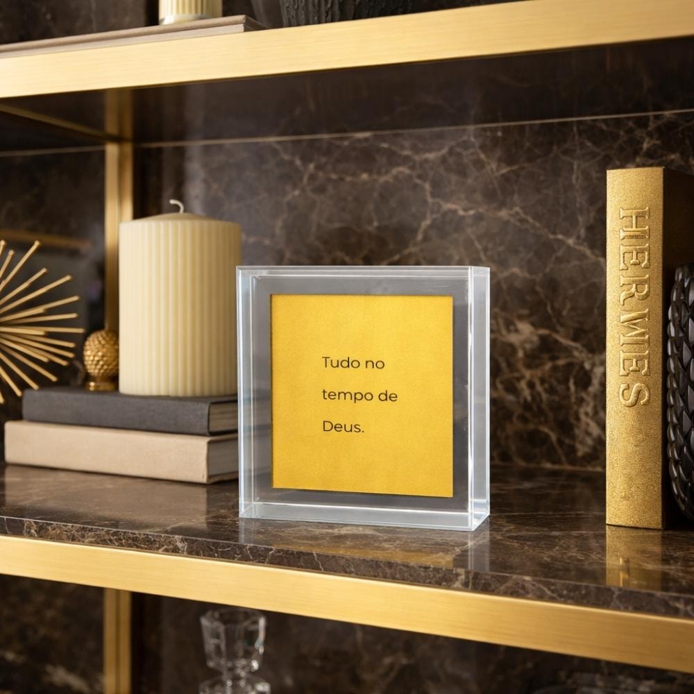 Moldura Decorativa em Acrílico de Mesa - Tempo de Deus