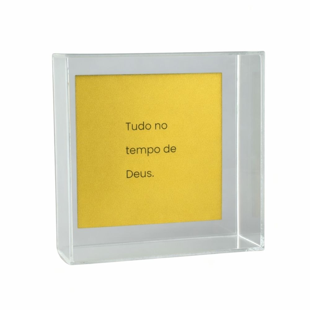 Moldura Decorativa em Acrílico de Mesa - Tempo de Deus