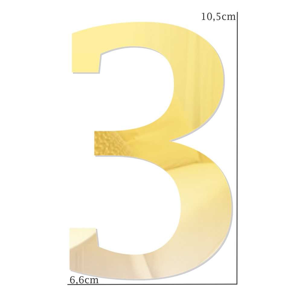 Número em Acrílico Espelhado - 3 Número em Acrílico Espelhado - 3