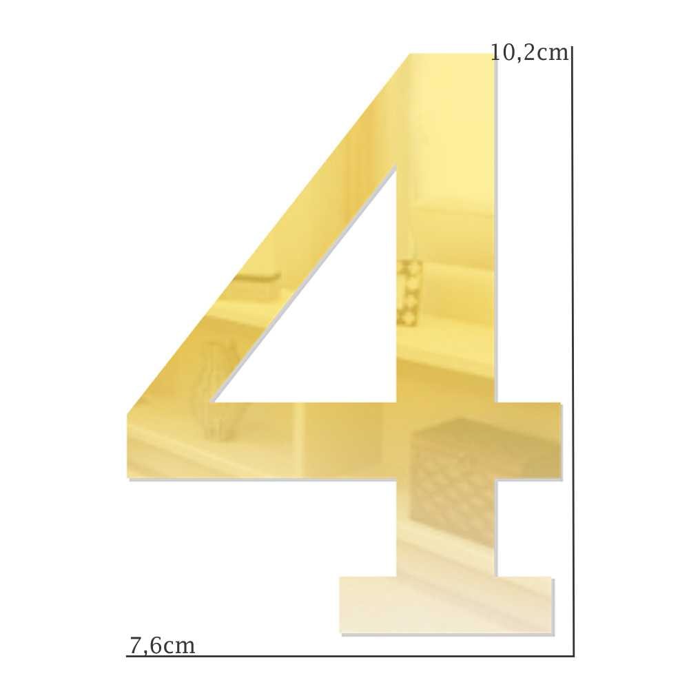 Número em Acrílico Espelhado - 4 Número em Acrílico Espelhado - 4