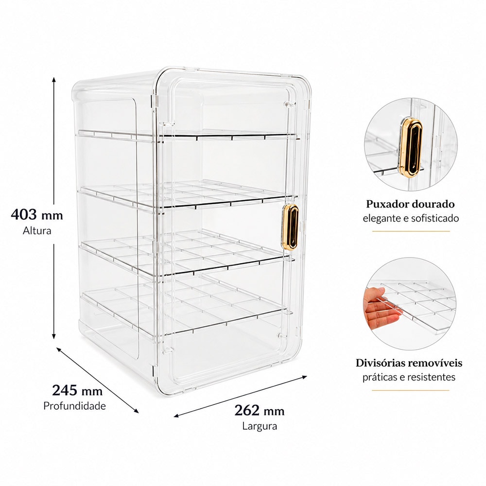 Organizador Acrílico para Maquiagens e Skincare