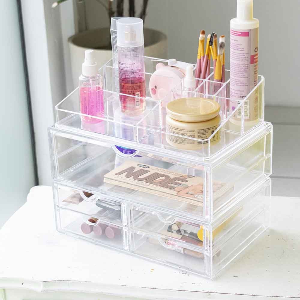 Organizador de Cosméticos luxo com 5 Gavetas e Porta Batom Grande Organizador de Cosméticos luxo com 5 Gavetas e Porta Batom Grande