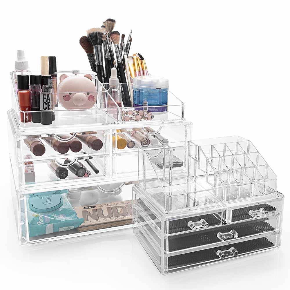 Organizador de Cosméticos luxo com 5 Gavetas e Porta Batom Grande Organizador de Cosméticos luxo com 5 Gavetas e Porta Batom Grande