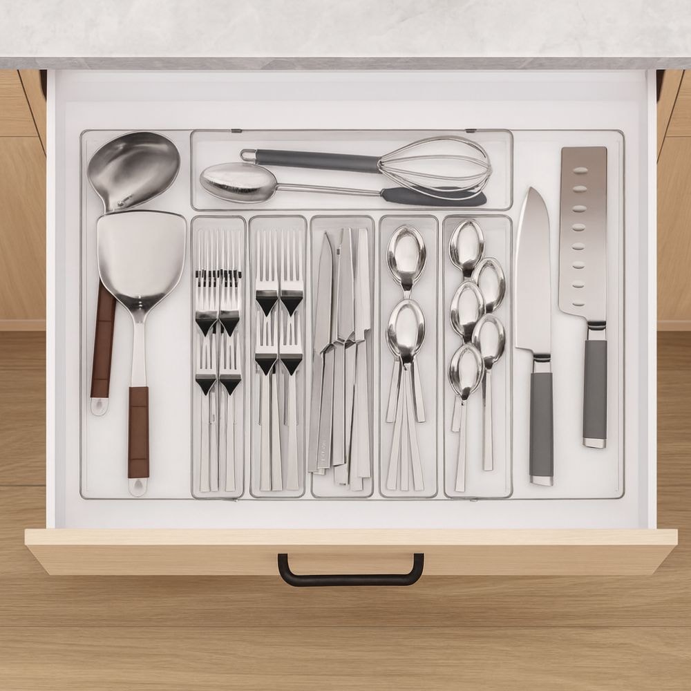 Organizador de Gavetas em Acrílico com 8 Divisórias Organizador de Gavetas em Acrílico com 8 Divisórias