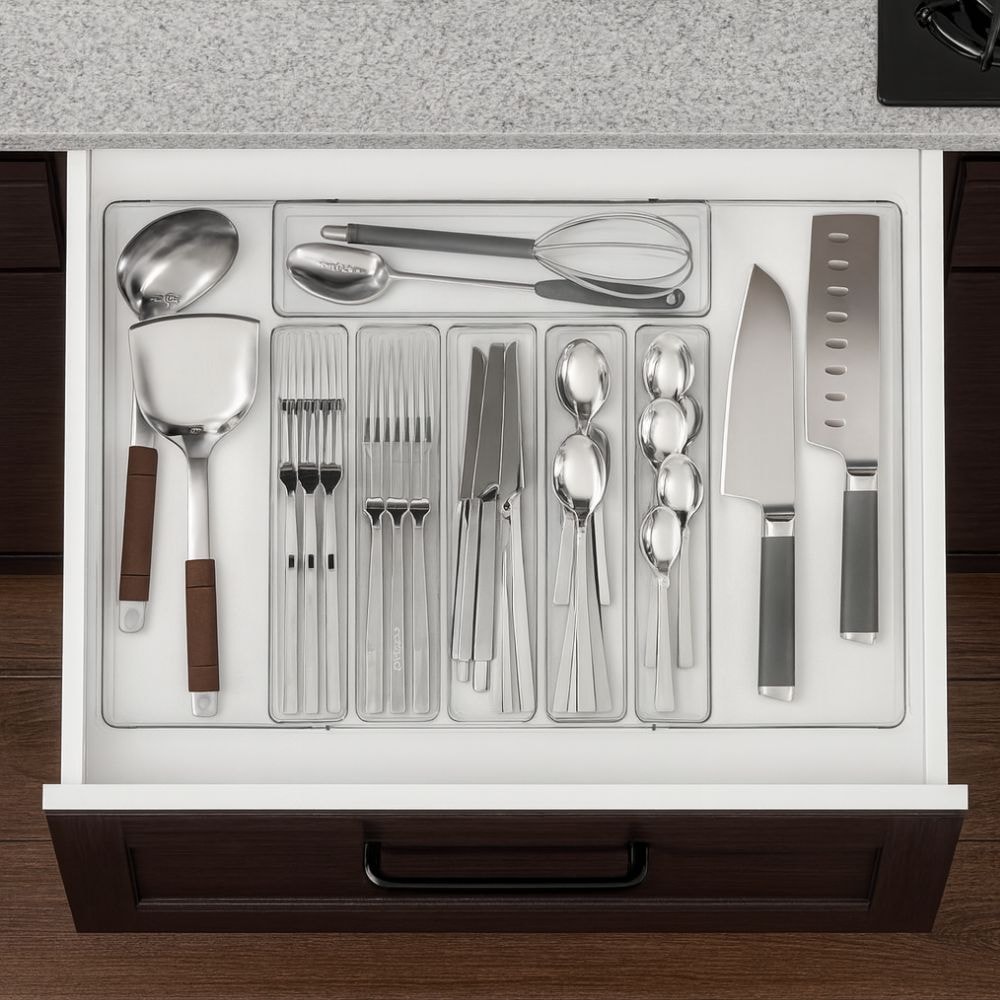 Organizador de Gavetas em Acrílico com 8 Divisórias