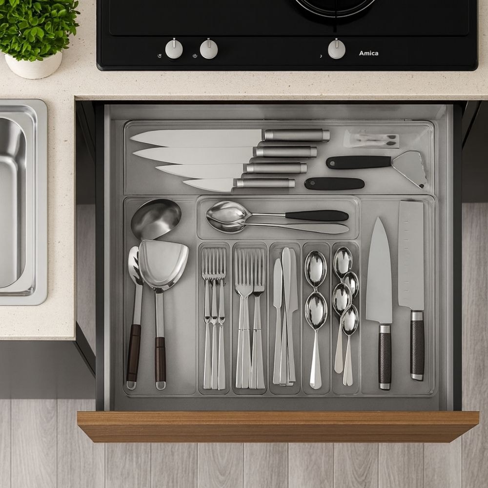 Organizador de Gavetas em Acrílico com 9 Divisórias