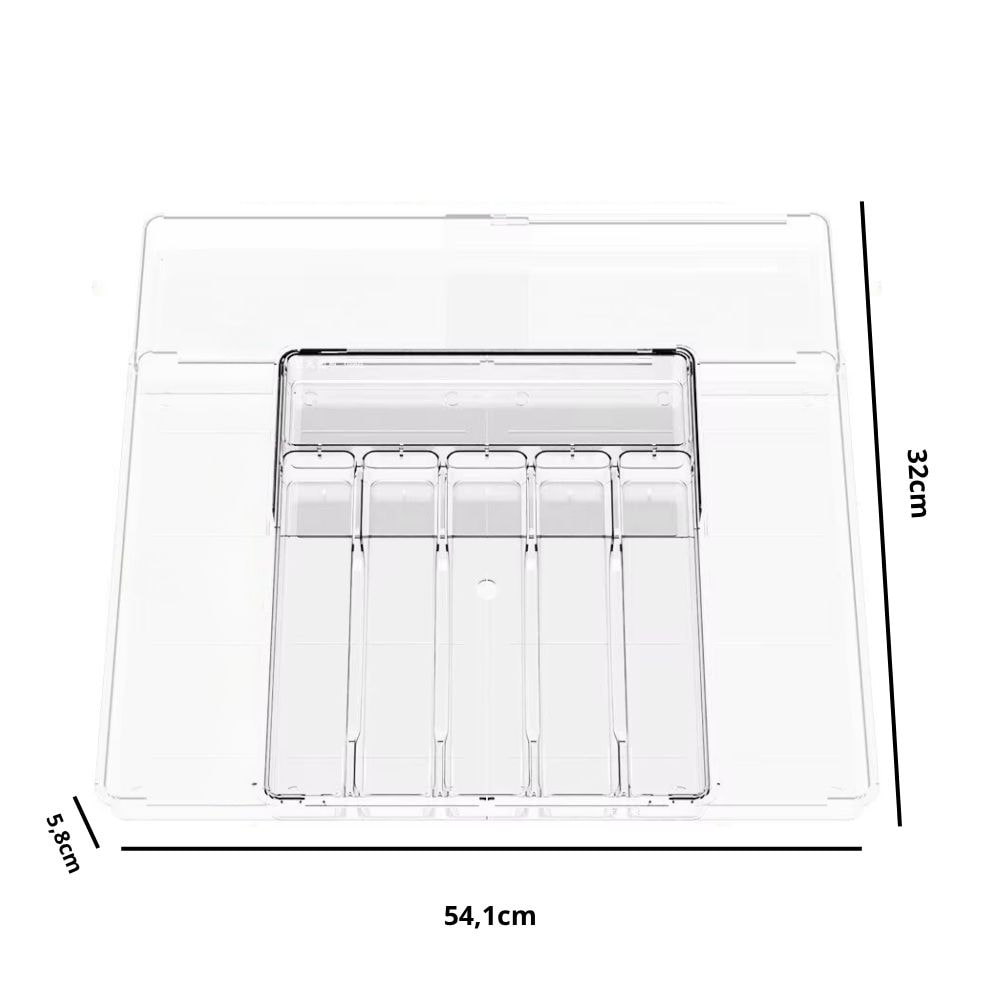 Organizador de Gavetas em Acrílico com 9 Divisórias