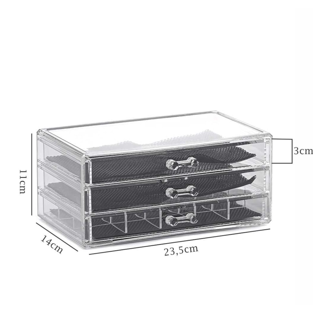 Organizador de Maquiagem 3 Gavetas Organizador de Maquiagem 3 Gavetas