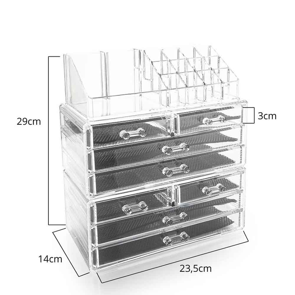 Organizador de Maquiagem 8 Gavetas com Bandeja para Batom Organizador de Maquiagem 8 Gavetas com Bandeja para Batom