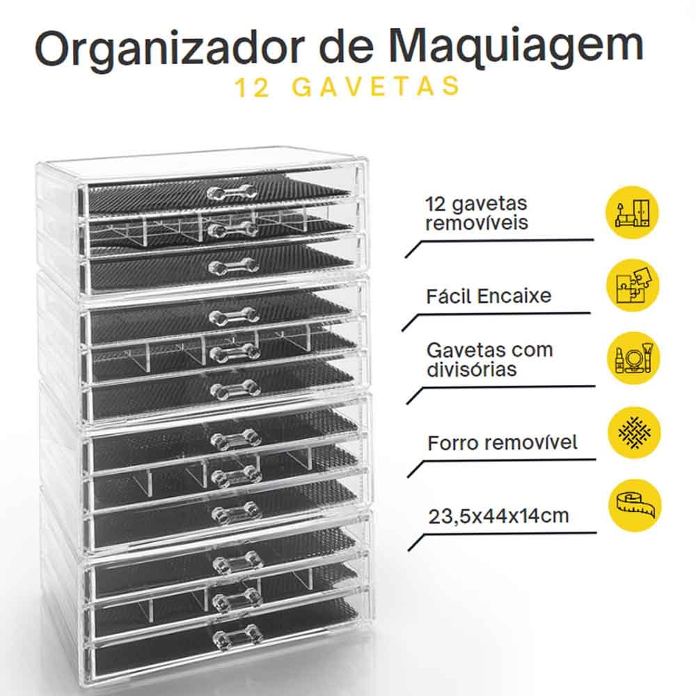 Organizador de Maquiagem com 12 gavetas Organizador de Maquiagem com 12 gavetas
