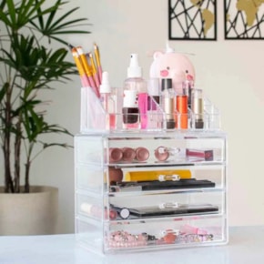 Organizador de Maquiagem Com Porta Batom Luxo