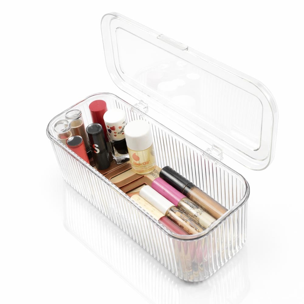 Organizador de Maquiagem e Cosméticos Lines com Tampa em Acrílico