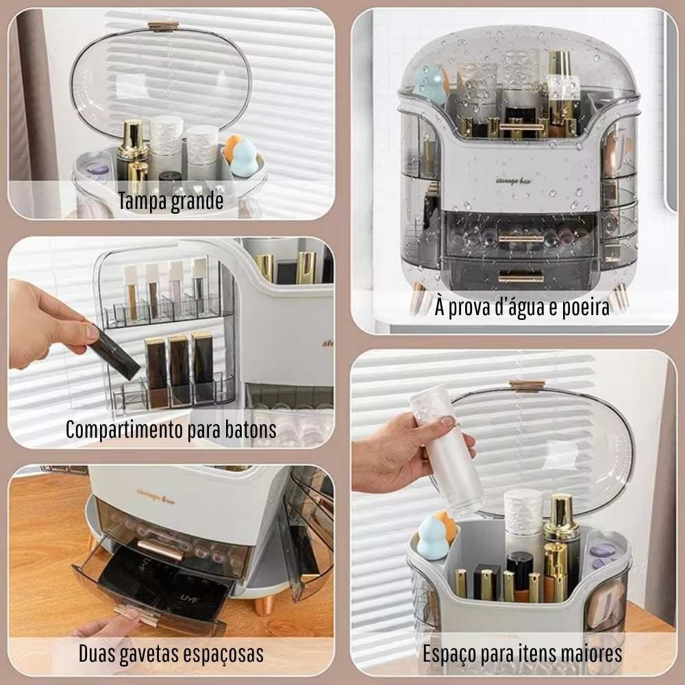 Organizador de Maquiagem e Cosméticos Portátil Deluxe
