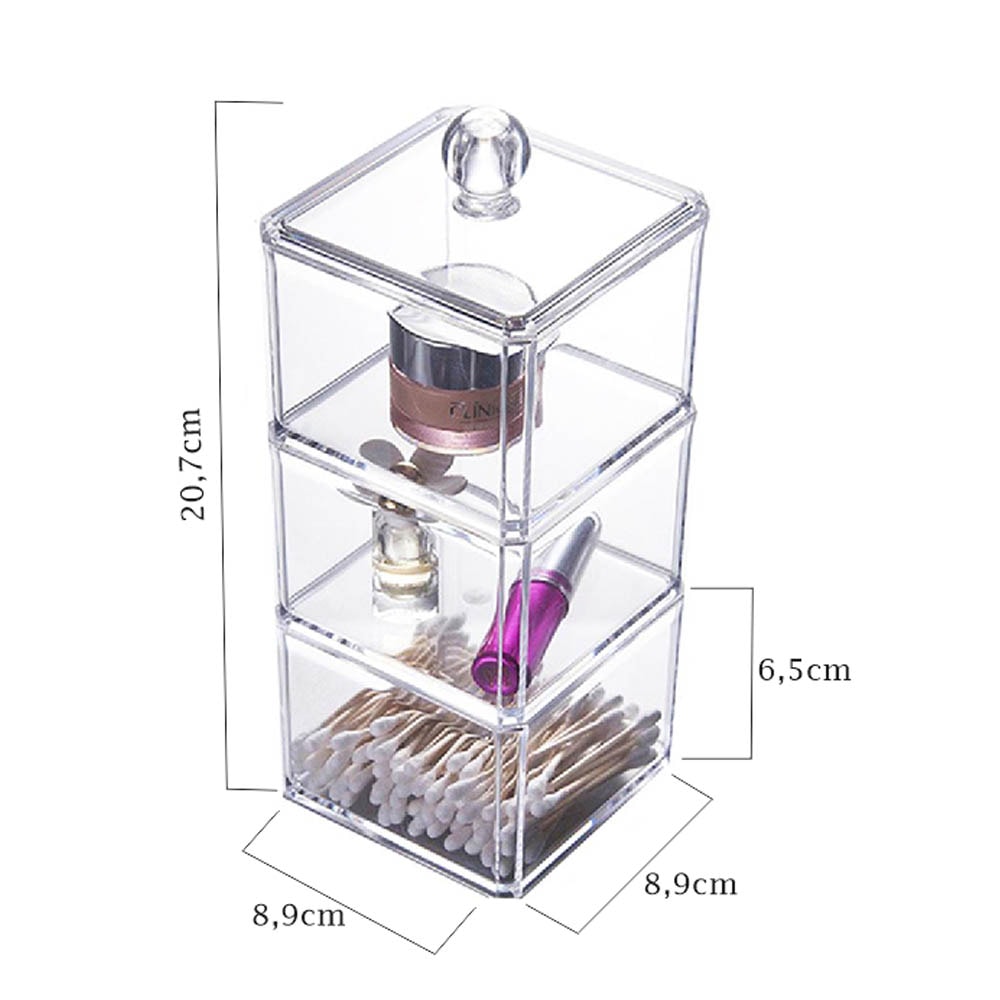 Organizador de Utensílios em Acrílico Triplo Organizador de Utensílios em Acrílico Triplo