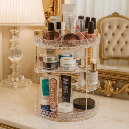 Organizador Giratório para Maquiagem e Cosméticos Diamond