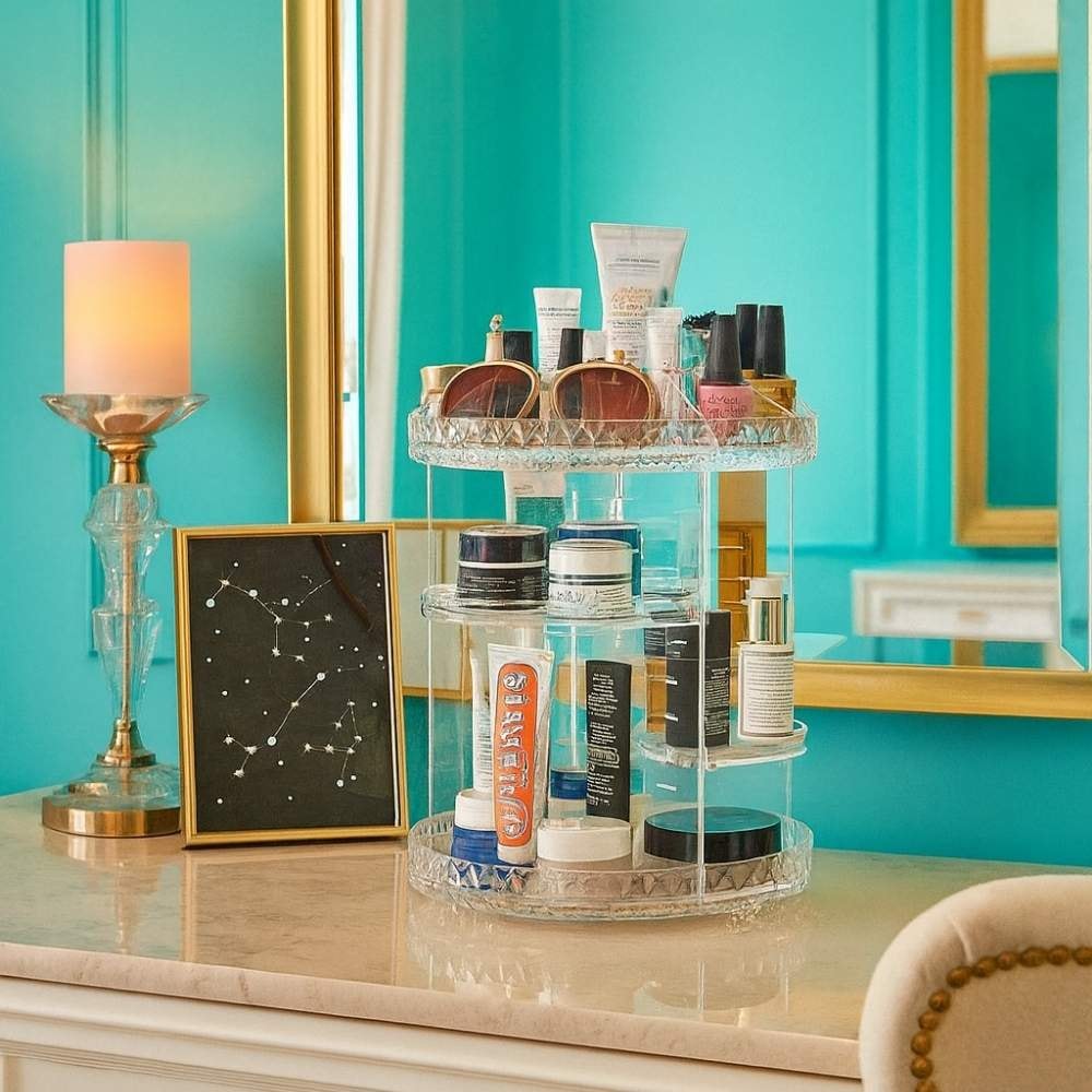 Organizador Giratório para Maquiagem e Cosméticos Diamond
