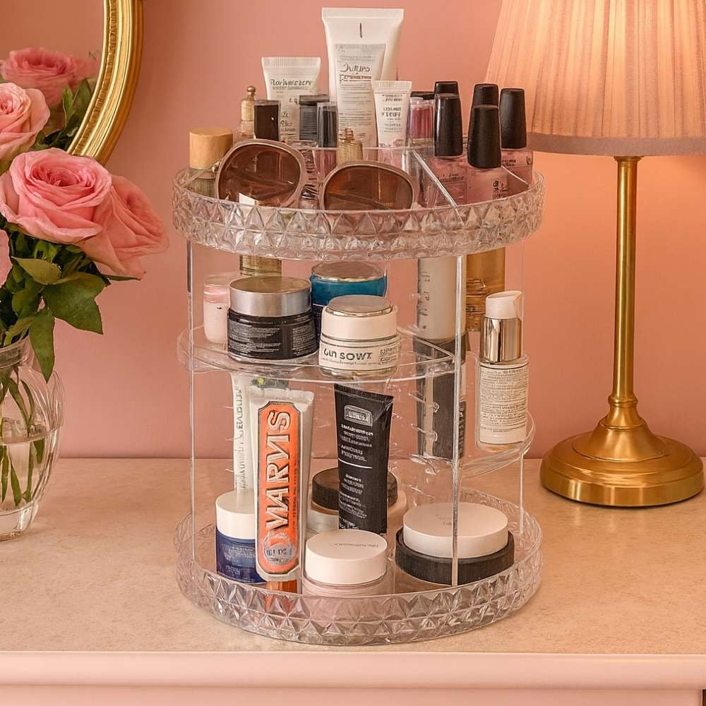 Organizador Giratório para Maquiagem e Cosméticos Diamond