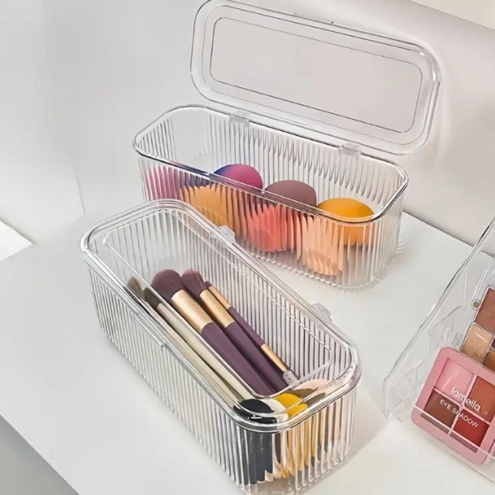 Organizador Lines Transparente de Acrílico com Tampa Organizador Lines Transparente de Acrílico com Tampa