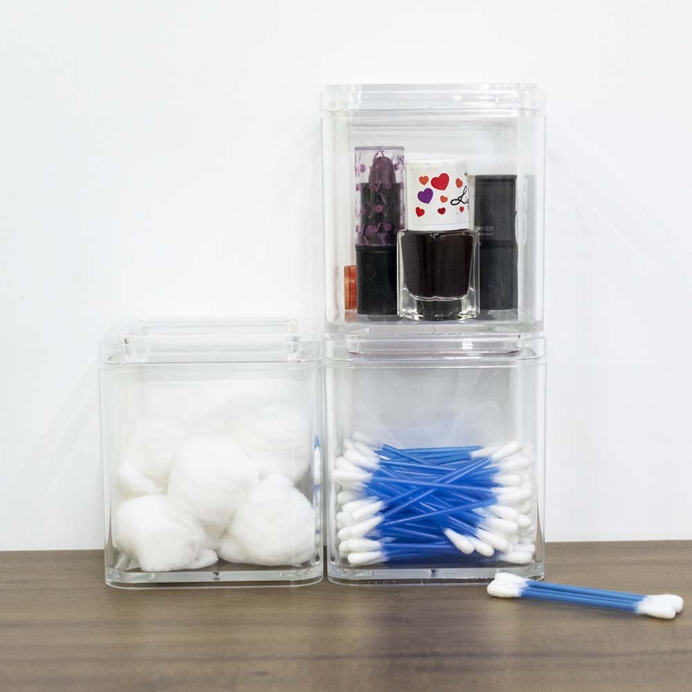 Organizador Triplo em Acrílico para Maquiagem e Acessórios Organizador Triplo em Acrílico para Maquiagem e Acessórios