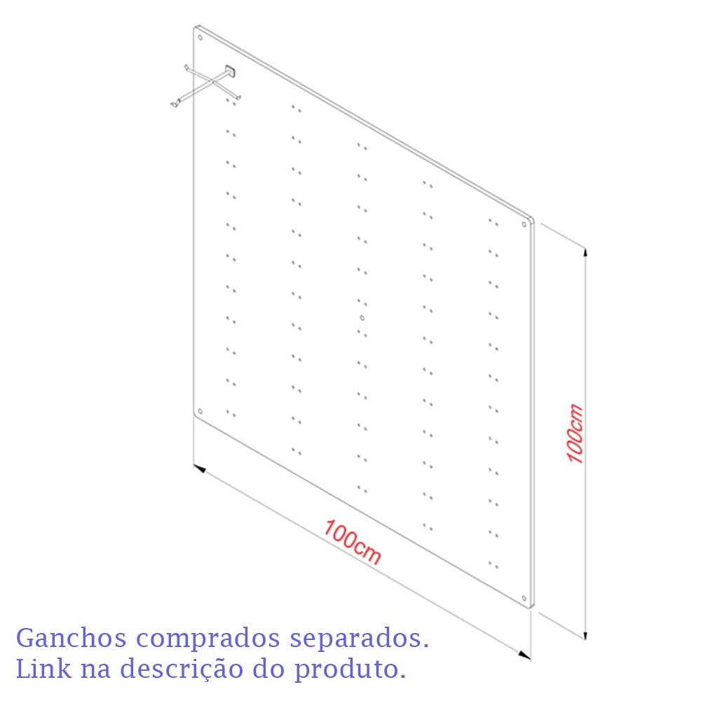 Painel Expositor em Acrílico para Óculos 100x100cm Painel Expositor em Acrílico para Óculos 100x100cm