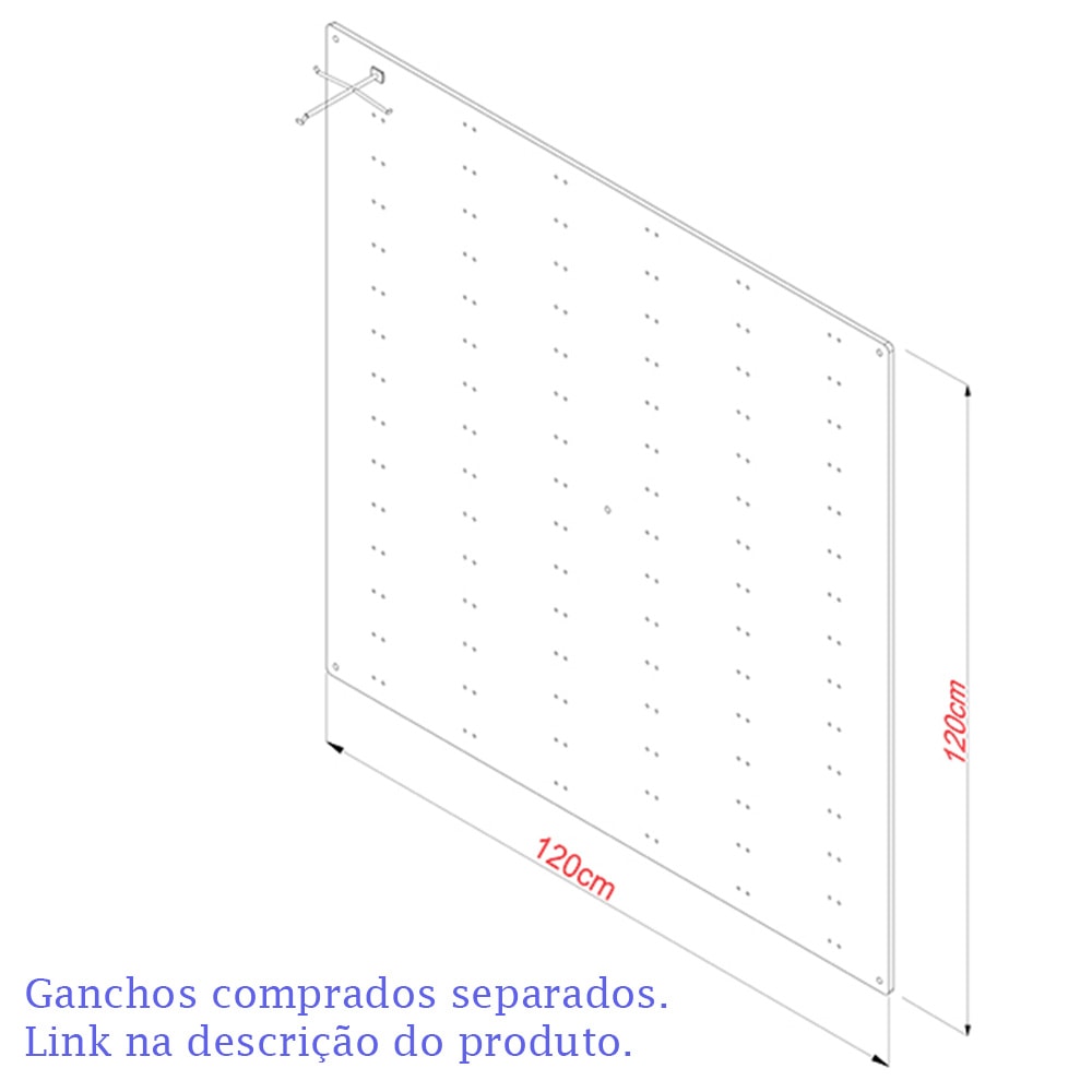 Painel Expositor em Acrílico para Óculos 120x120cm Painel Expositor em Acrílico para Óculos 120x120cm