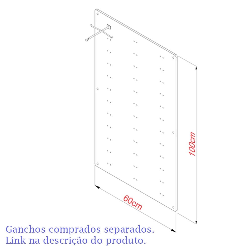 Painel Expositor em Acrílico para Óculos 60x100cm Painel Expositor em Acrílico para Óculos 60x100cm