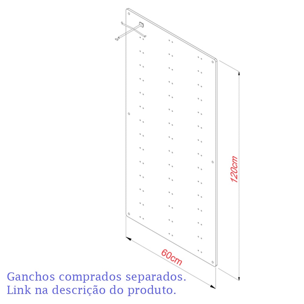 Painel Expositor em Acrílico para Óculos 60x120cm Painel Expositor em Acrílico para Óculos 60x120cm