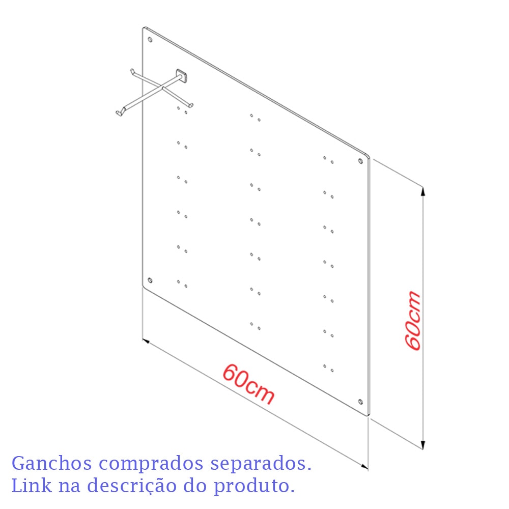 Painel Expositor em Acrílico para Óculos 60X60cm Painel Expositor em Acrílico para Óculos 60X60cm