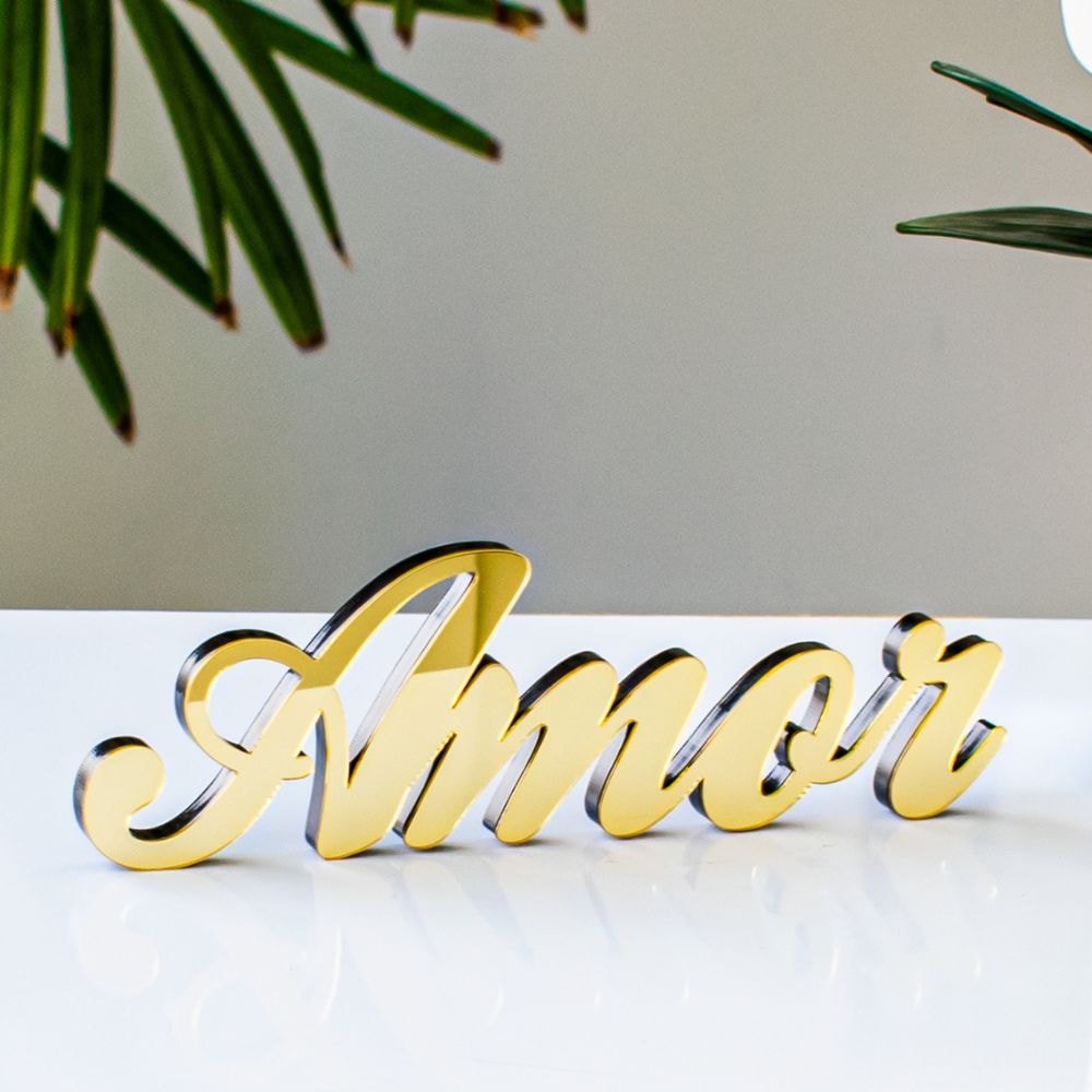 Palavra Decorativa em Acrílico Espelhado Amor Palavra Decorativa em Acrílico Espelhado Amor