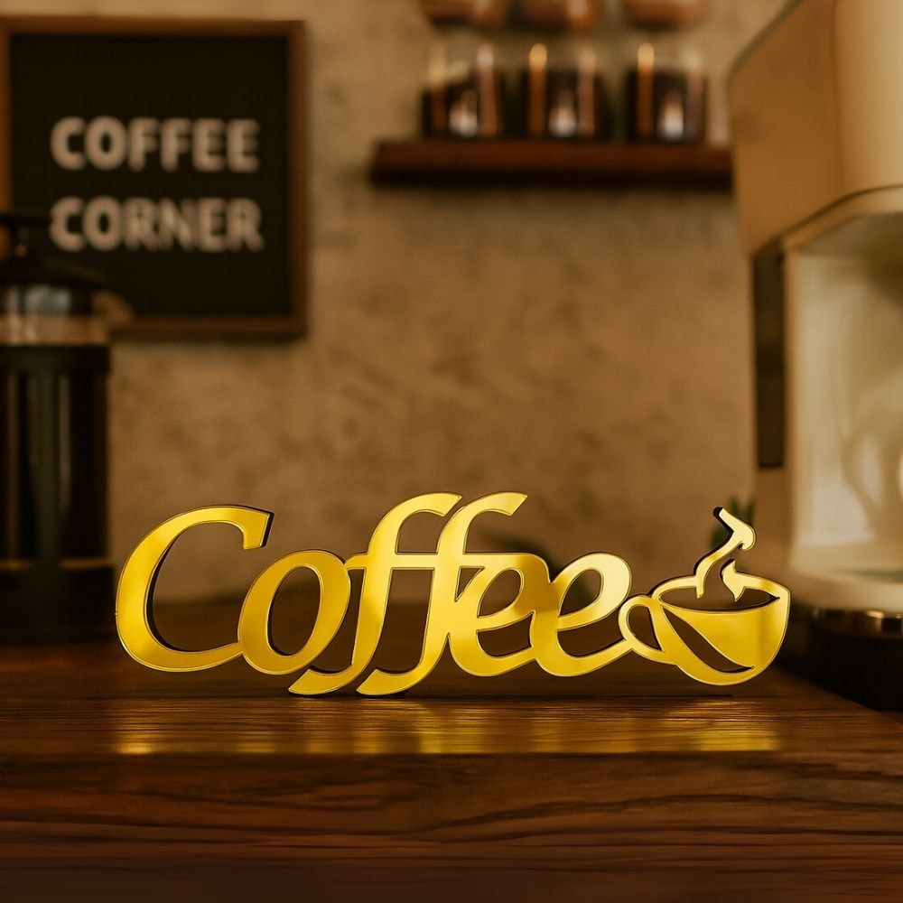 Palavra Decorativa em Acrílico Espelhado Coffee