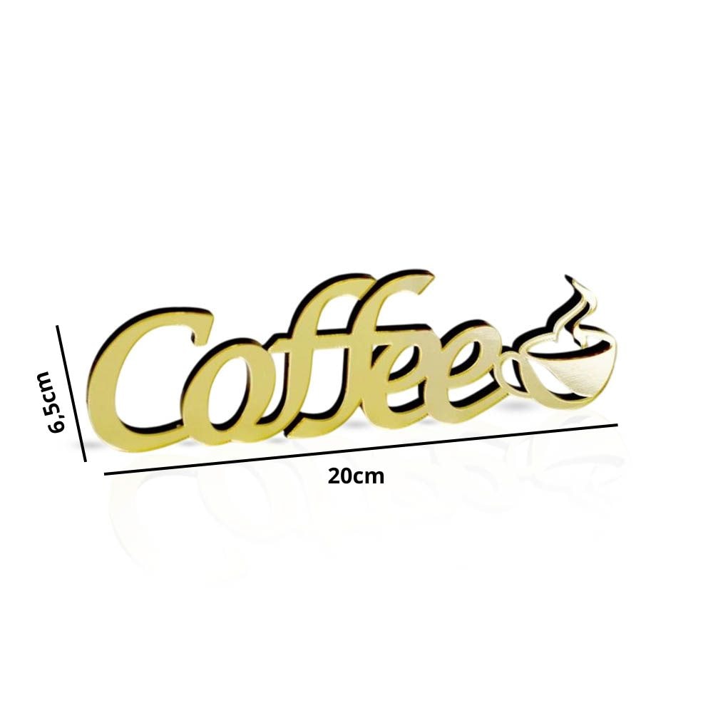 Palavra Decorativa em Acrílico Espelhado Coffee